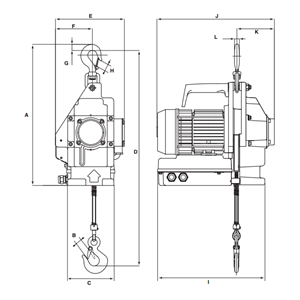 Schéma treuil à câble passant standard MINIFOR 2