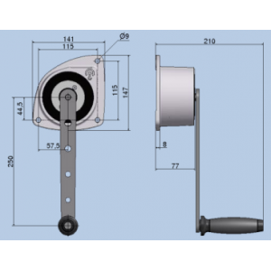 Schéma treuil manuel d'applique MANISTOR