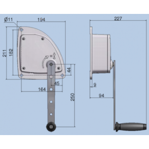 Schéma treuil manuel d'applique MANISTOR 2