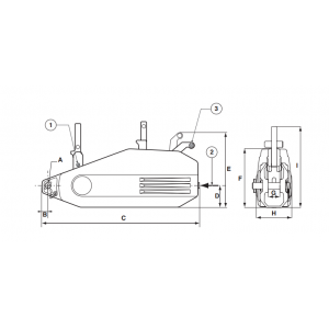 Treuil manuel à câble tirfor TRACTEL TU-8 de 800kg