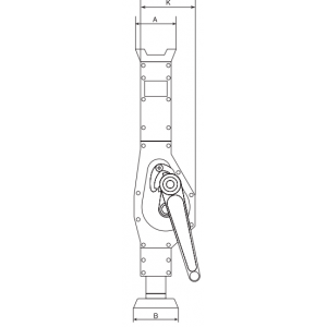 Cric Fût Montant - 10T/fût 7T/patte Course Levage 390 mm - OUTILLAGE PIERRE  (ACANTHE OUTILLAGE)