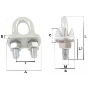 Serre-câble à étrier en acier zingué pour câble 10/12 mm - La