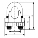 Plan serre-câble à étrier haute résistance face