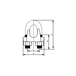 Plan serre-câble à étrier haute résistance face