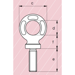 Plan anneau de levage mâle Green Pin® face