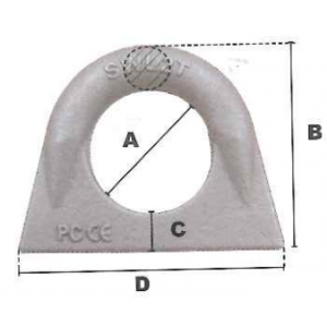Schéma anneau de levage à souder droit brut ASH