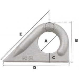Schéma anneau de levage à souder 45° brut