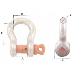 Manille lyre à visser - pas pour le levage - type standard