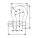 Plan manille standard lyre à axe vissé face