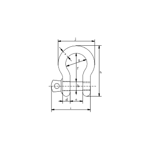 Plan manille standard lyre à axe vissé face