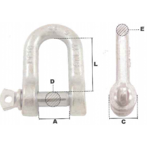 Manilles droites à piton à oeil acier estampé zingué blanc diamètre axe 12  mm en boîte de 5 - Le Temps des Travaux