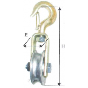 Poulie à chape pour corde à réa aluminium