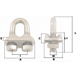 Serre-câble à étrier en inox 