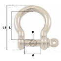 Schéma manille lyre a piton a oeil inox MLI