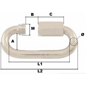 Schéma maillon petite ouverture en inox