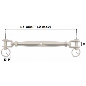 Schéma ridoir à chapes soudées en inox