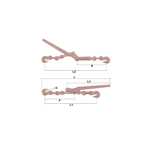 Asymmetric Chain Lashing Tensioner