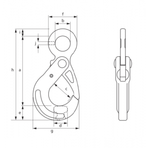 schema crochet a verrouille a oeil et verrou affleurant