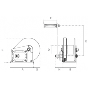 Treuil manuel inox 904 kg - tambour de 50 mm