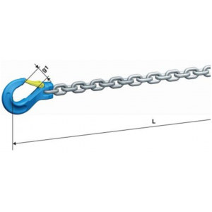 chaîne d’arrimage grade 120 est équipée d’un crochet à linguet à une extrémité 2