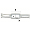 Schéma chaîne en acier zinguée à maillons longs