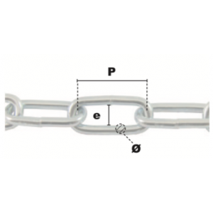 Schéma chaîne en acier zinguée à maillons longs