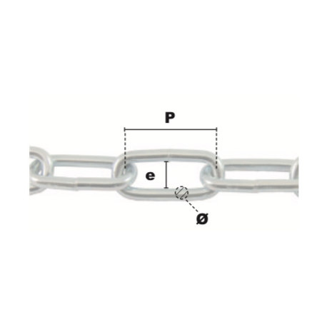 Chaîne à Maillons Longs Zinguée DIN 5685C | 10-50m | LevageManutention