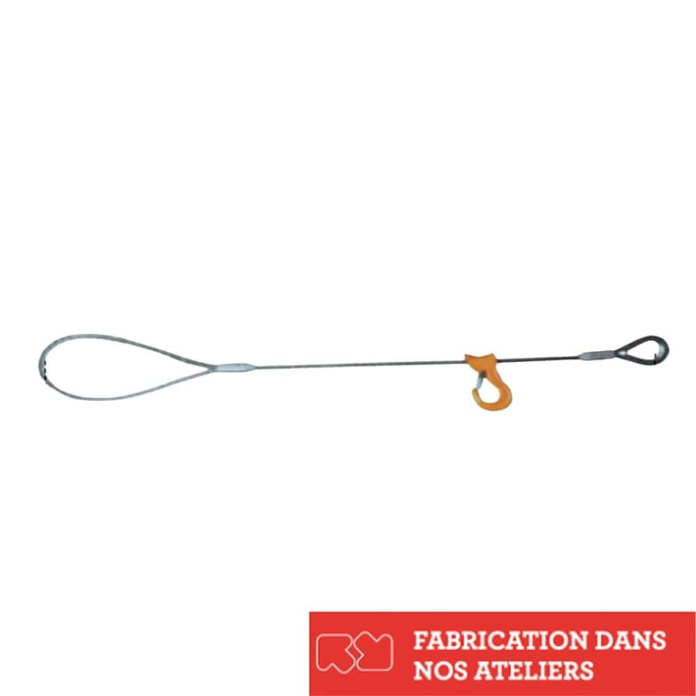Elingue câble à crochet coulissant fabrication française