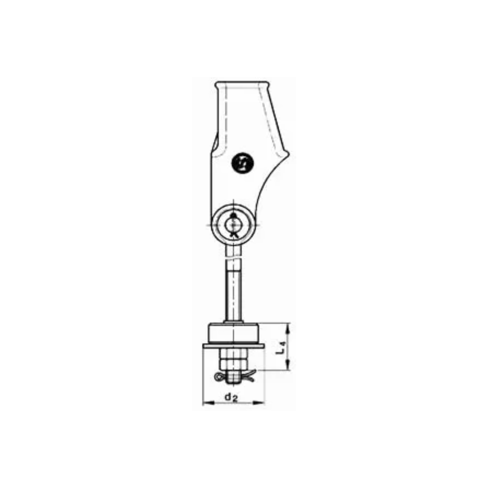 Tige de suspension asymétrique à 1 rouleau DIN 43148