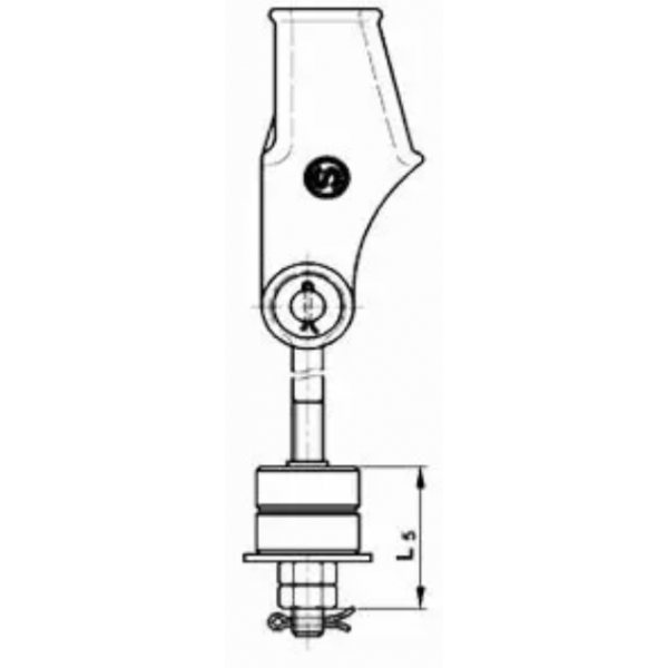 Tige de suspension asymétrique à 2 rouleaux DIN 43148