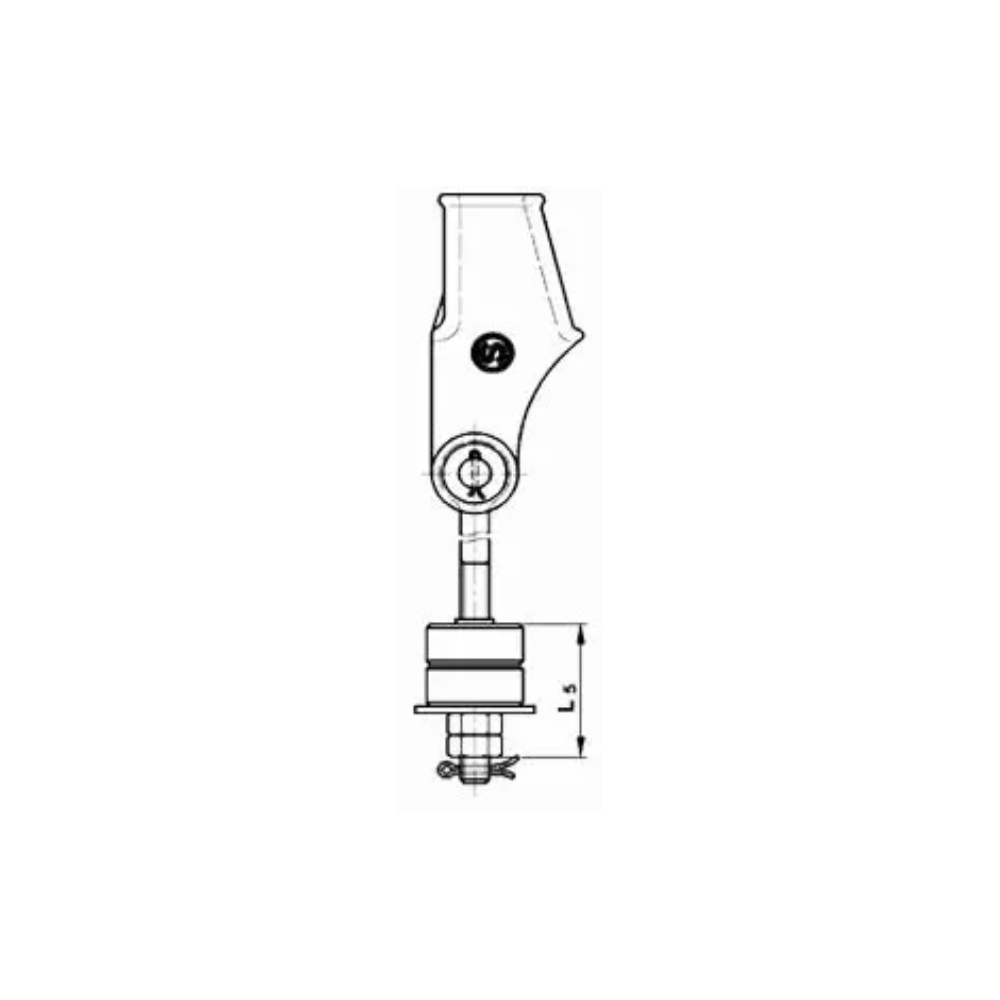 Tige de suspension asymétrique à 2 rouleaux DIN 43148