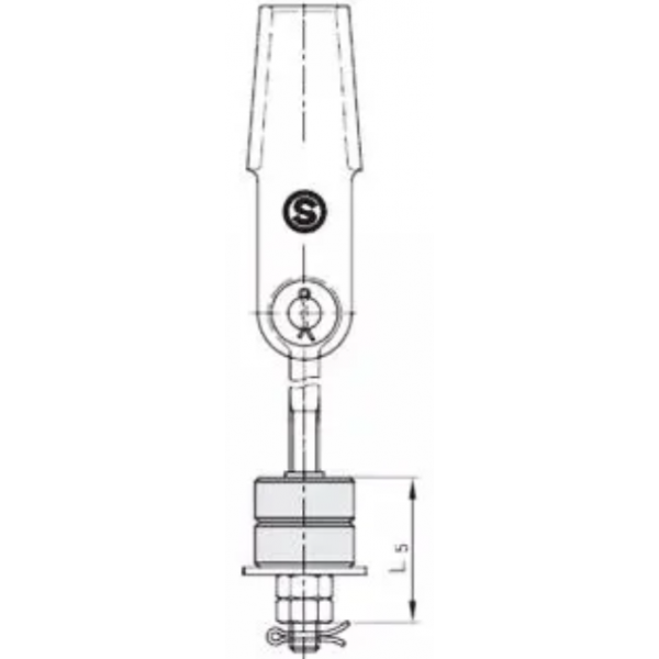 Tige de suspension symétrique à 2 rouleaux DIN 13411-7