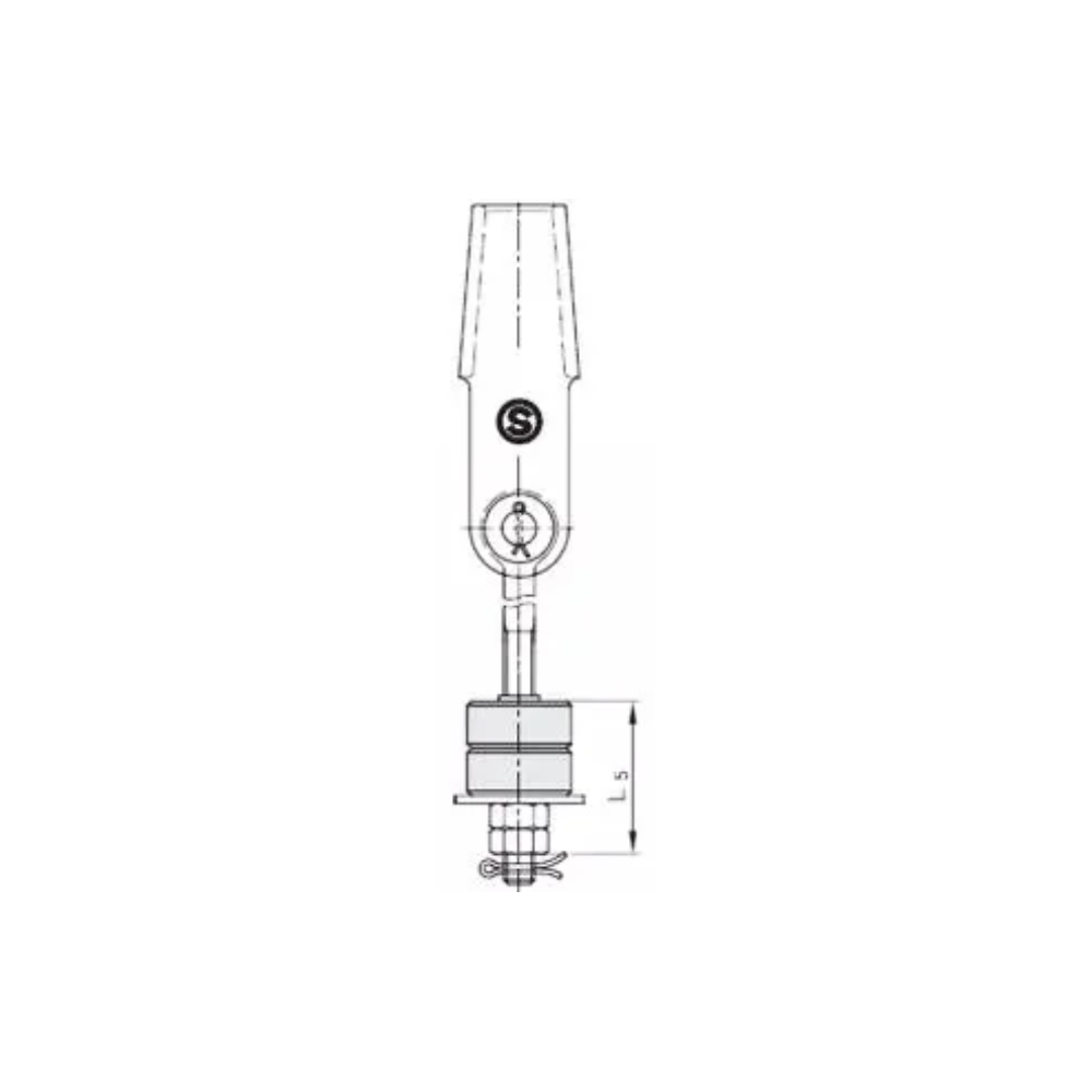 Tige de suspension symétrique à 2 rouleaux DIN 13411-7