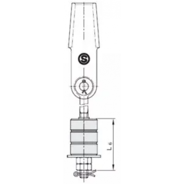 Tige de suspension symétrique à 3 rouleaux DIN 13411-7