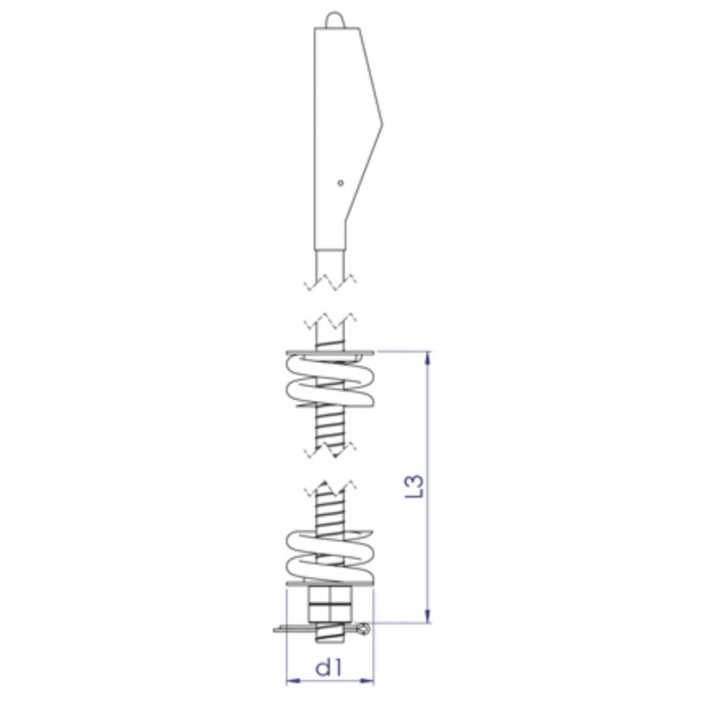 Tige de suspension asymétrique à ressort DIN EN81