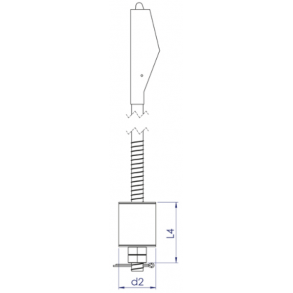 Tige de suspension asymétrique à ressort avec attache asymétrique DIN EN81