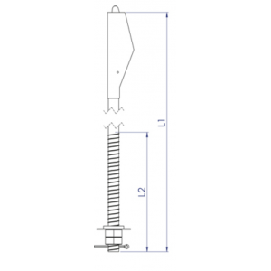 Tige de suspension asymétrique à ressort avec attache asymétrique DIN EN81 dimensions