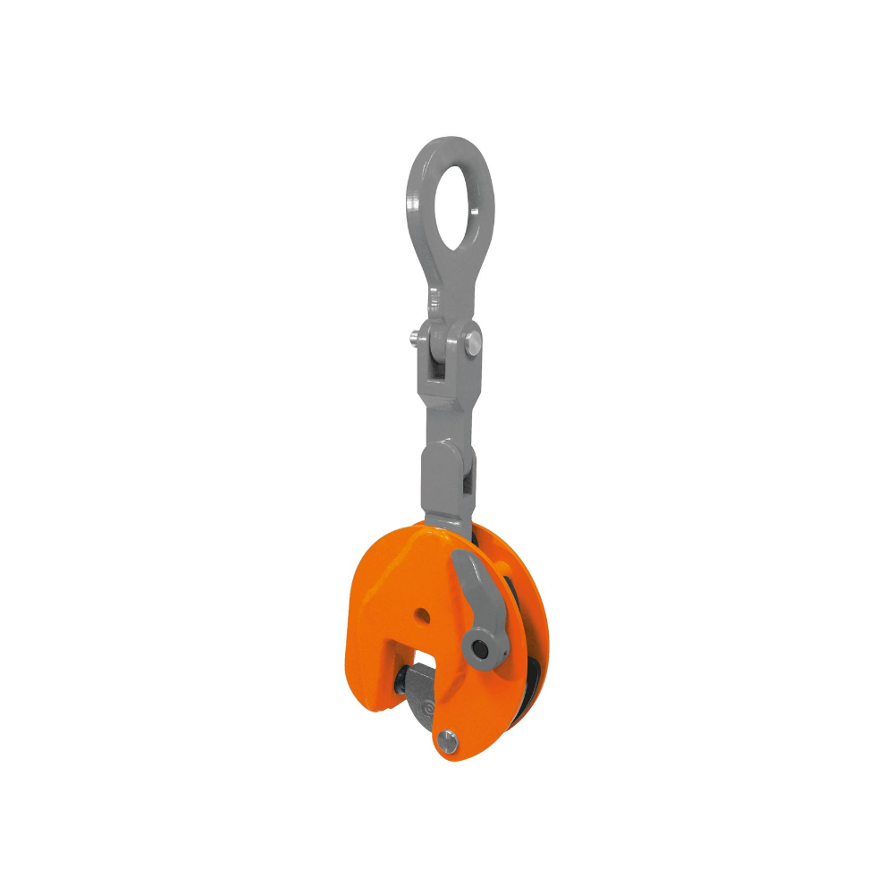 Pince de levage et de basculement verticale pour tôles et plaques en acier grande ouverture avec anneau de suspension