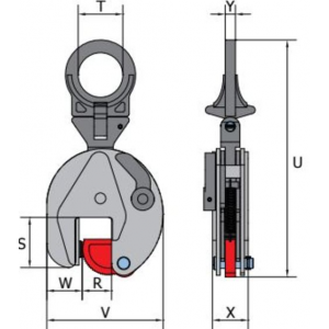 Pince de levage et de rotation verticale en inox pour tôles et plaques en acier dimensions