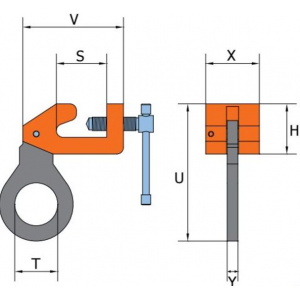 Pince de levage pour point de levage de profiles HP dimensions