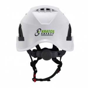 Casque de chantier ajustable Wolf blanc arrière