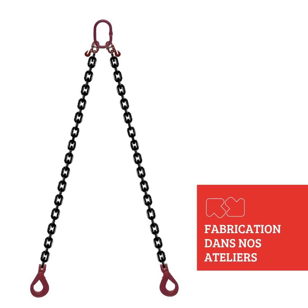 2 STRANDS CHAIN SLING GRADE 80 SUPERPRO - CLEVIS HOOK AUTO LOCK WITH SHORTENER