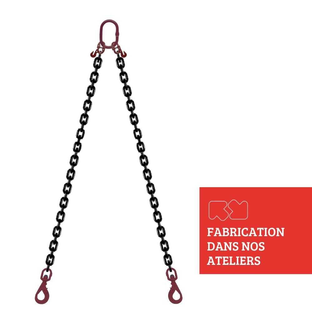 2 STRANDS CHAIN SLING GRADE 80 SUPERPRO - EYE HOOK SWIVEL AUTO LOCK WITH SHORTENER