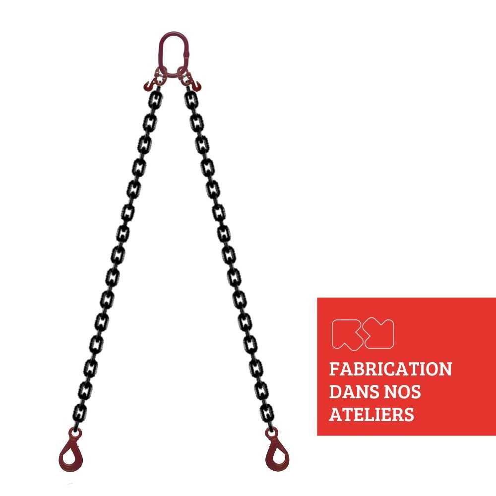 2 STRANDS CHAIN SLING GRADE 80 SUPERPRO - EYE HOOK AUTO LOCK WITH SHORTENER