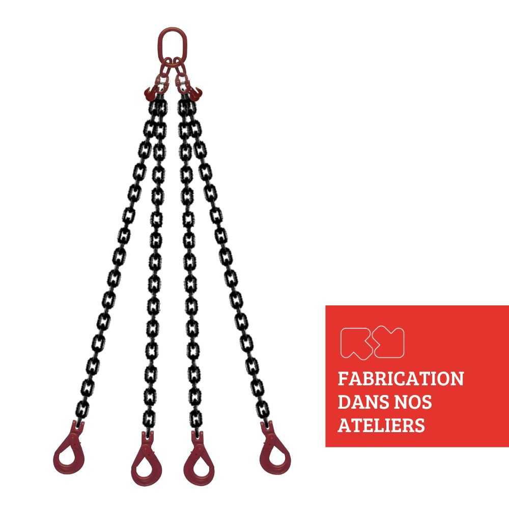 4 STRANDS CHAIN SLING GRADE 80 SUPERPRO - CLEVIS HOOK AUTO LOCK WITH SHORTENER