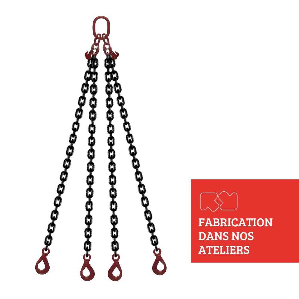 4 STRANDS CHAIN SLING GRADE 80 SUPERPRO - EYE HOOK AUTO LOCK WITH SHORTENER