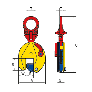Pince de levage vertical | Triple articulation | Acier extra dur