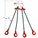 élingue chaine PRO 4 brins avec crochets à chape et verrouillage auto 2 élingue chaine PRO 4 brins avec crochets à chape et verrouillage auto 2