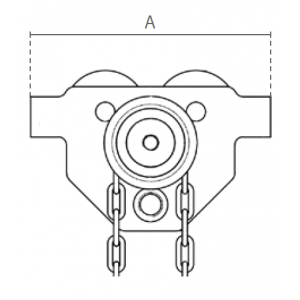 Chariot porte plan à chaîne 0,5-5T | Cardon schéma de face