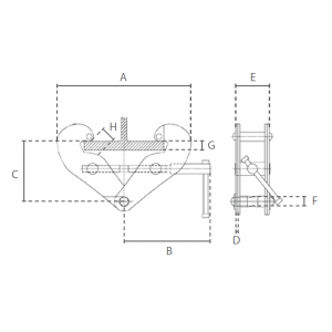 Griffe sur profilé Cardon 1-10T schéma